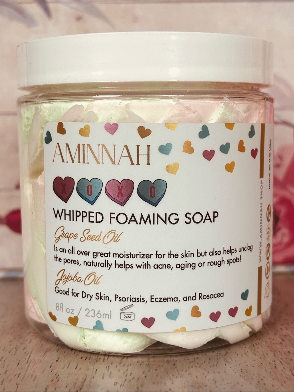 Aminnah Whipped Foaming Soap XOXO 8  fl oz